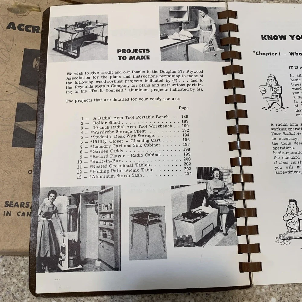 Vintage 1960 Craftsman Radial Arm Tools Manual Soft Cover Woodworking Guide USA‎